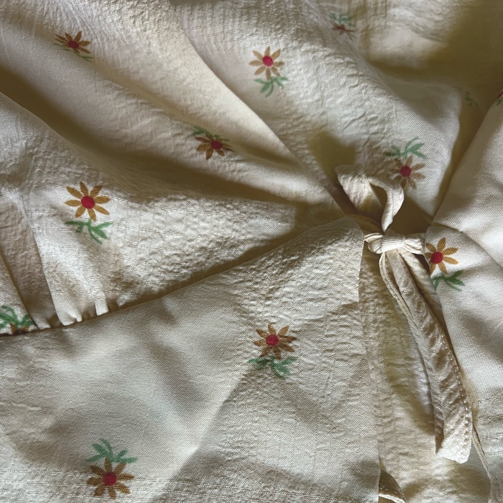 Yellow blouse Front Tied